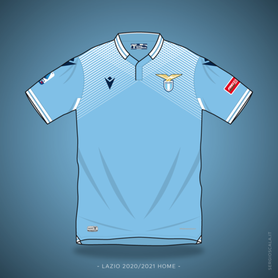 Vector illustration of Lazio 2020 2021 home shirt by Macron