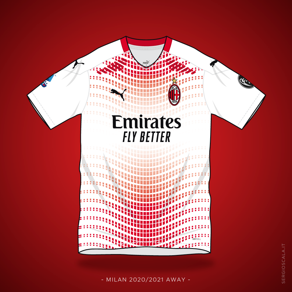 Vector illustration of Milan 2020 2021 away shirt by Puma