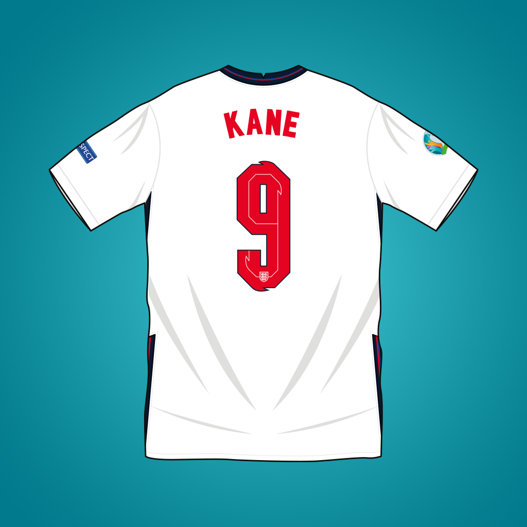 Vector illustration of England 2020 home shirt by Nike