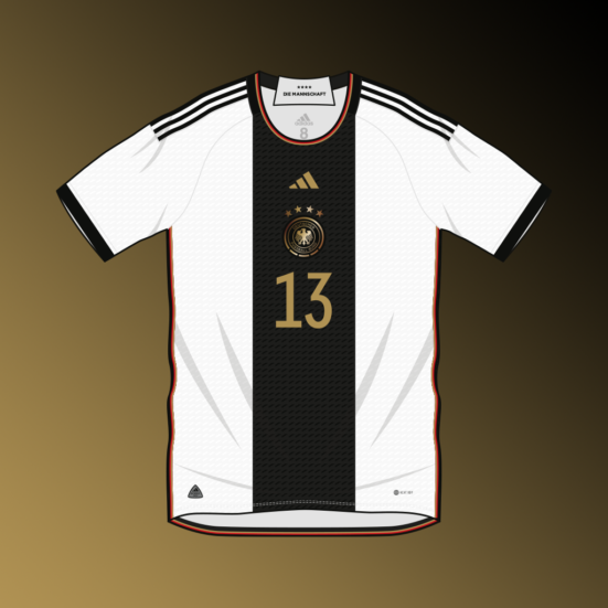 Germany home shirt illustration World Cup 2022