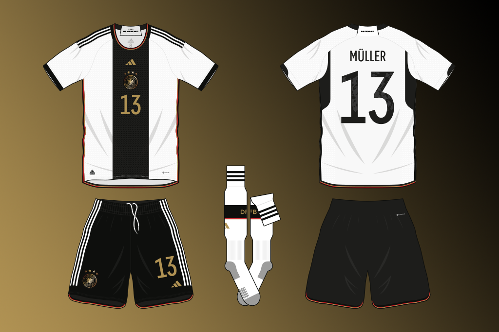 Germany home shirt illustration World Cup 2022