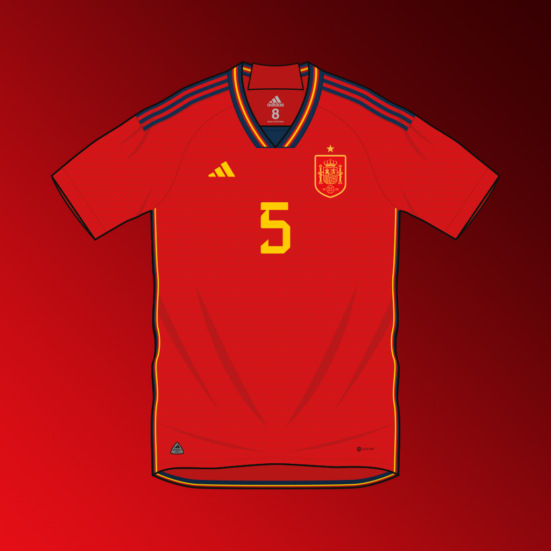Spain home shirt illustration World Cup 2022
