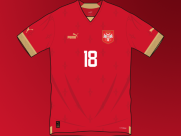 Serbia home shirt World Cup 2022