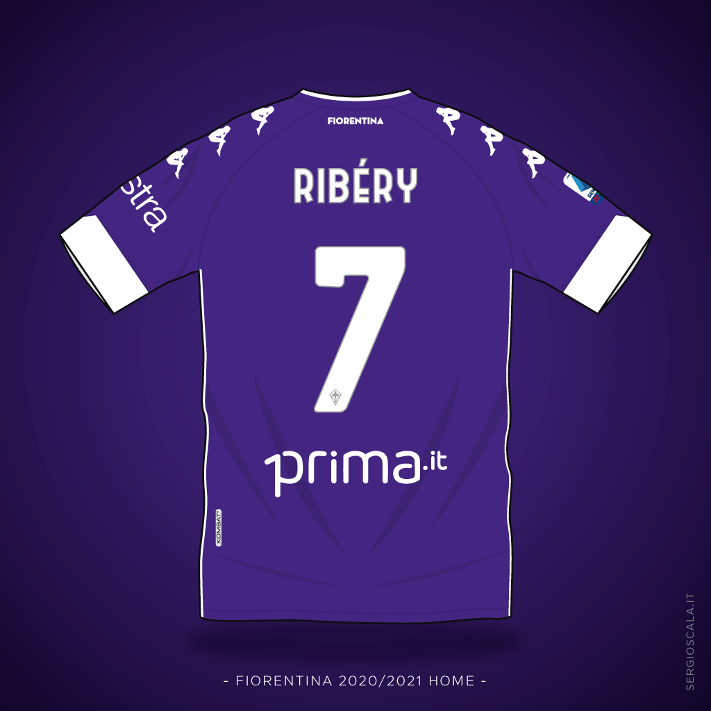 Vector illustration of Fiorentina 2020 2021 home shirt by Kappa
