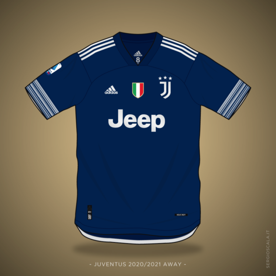 Vector illustration of Juventus 2020 2021 away shirt by Adidas