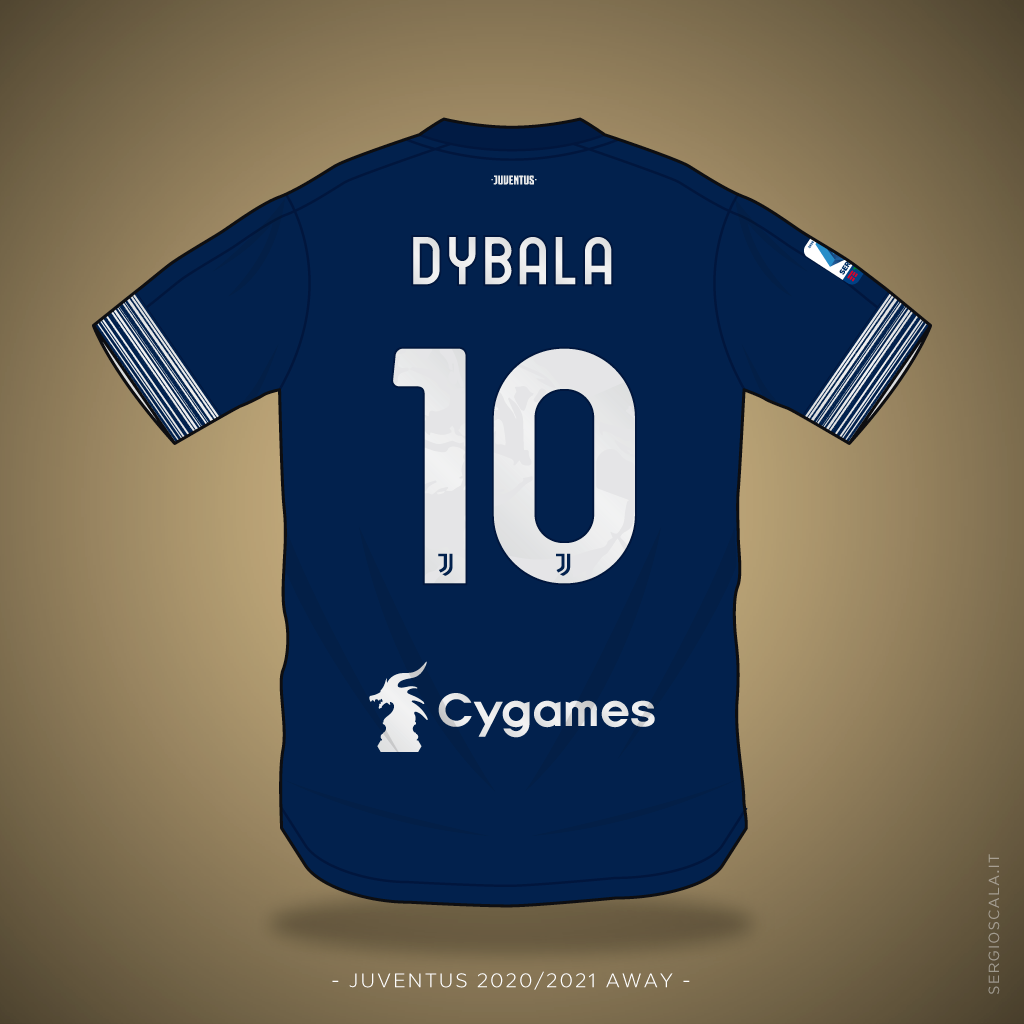 Vector illustration of Juventus 2020 2021 away shirt by Adidas