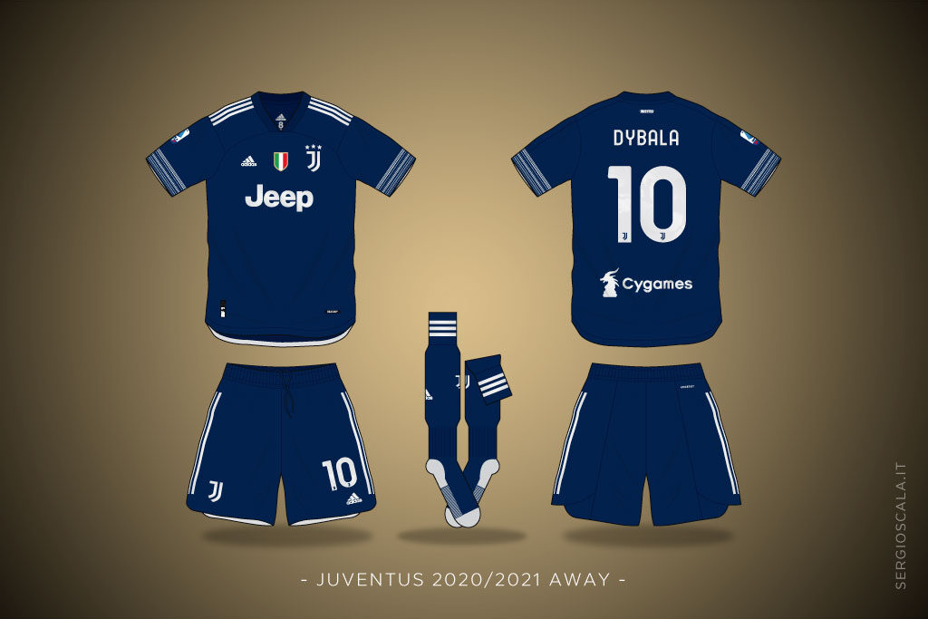 Vector illustration of Juventus 2020 2021 away shirt by Adidas