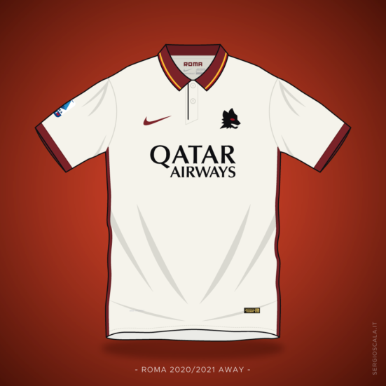 Vector illustration of Roma 2020 2021 away shirt by Nike