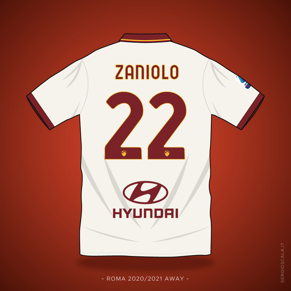 Vector illustration of Roma 2020 2021 away shirt by Nike