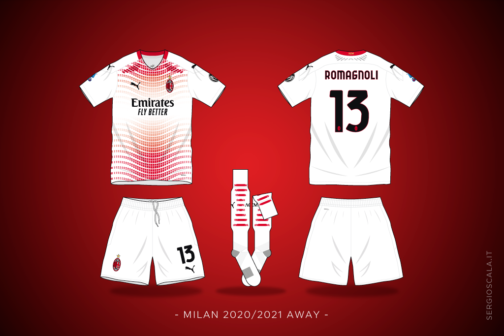 Vector illustration of Milan 2020 2021 away shirt by Puma