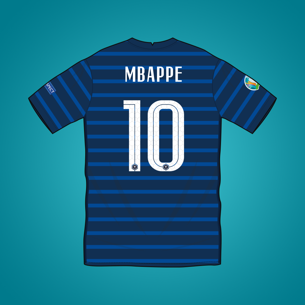 Vector illustration of France 2020 home shirt by Nike