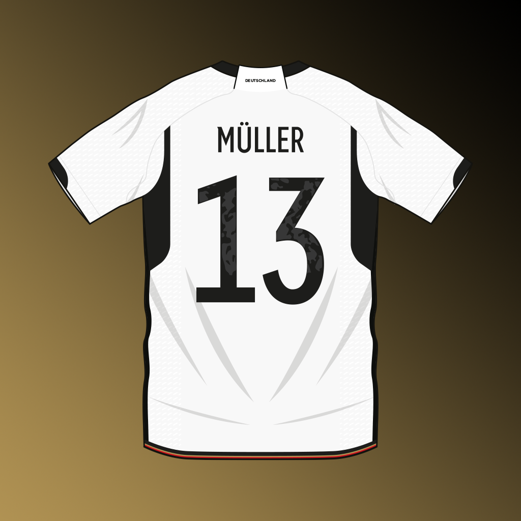 Germany home shirt illustration World Cup 2022
