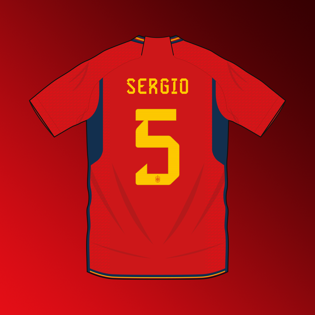 Spain home shirt illustration World Cup 2022