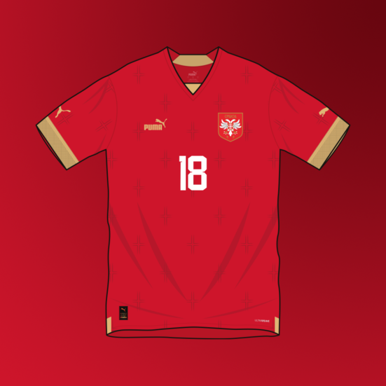 Serbia home shirt World Cup 2022